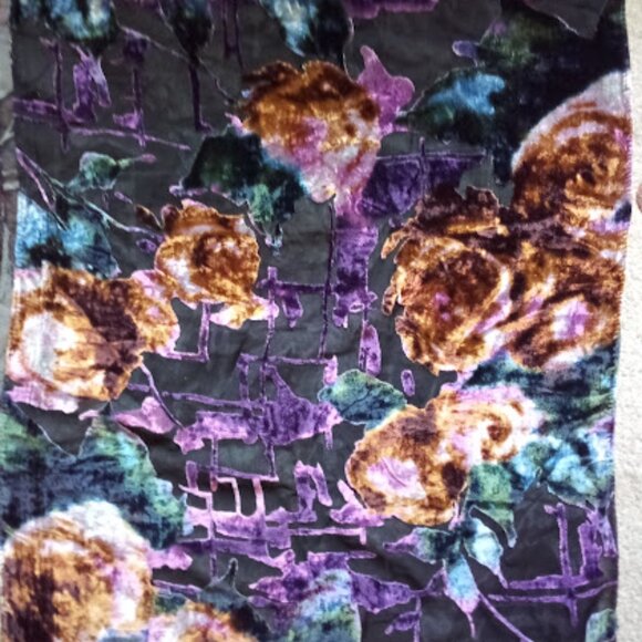 Burn out velvet scarf w gorgous colors! Wrap home decore 22” X 70” valance gift - Picture 6 of 6